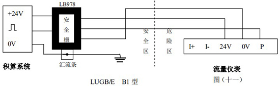 飽和蒸汽流量計(jì)本安防爆型接線圖一